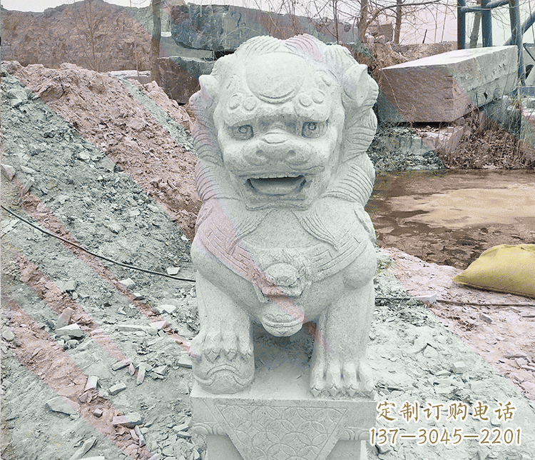 益阳公园踩绣球狮子动物石雕