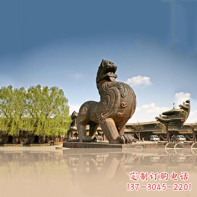 益阳铜雕狴犴雕塑-景区园林广场神兽景观摆件