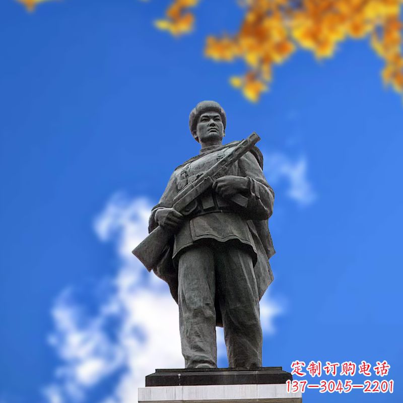 益阳中国著名抗战英雄人物邱少云石雕塑像