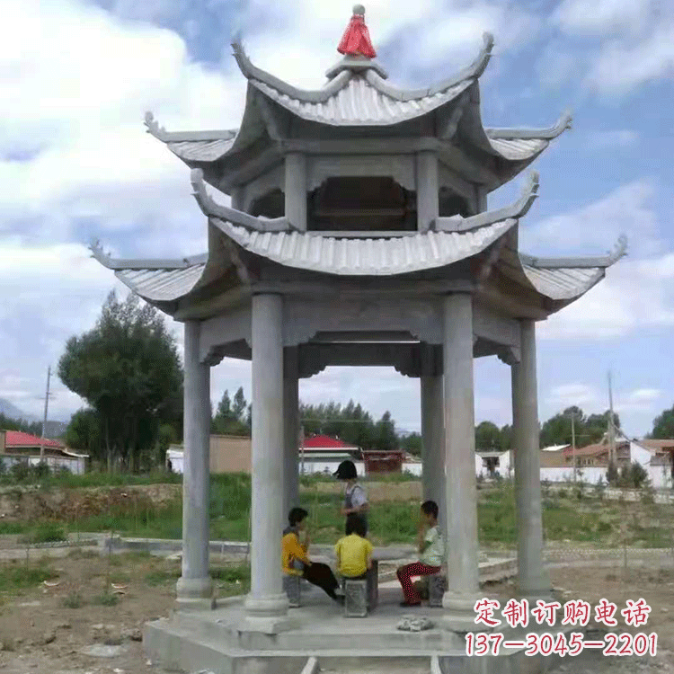 益阳中式庭院石凉亭