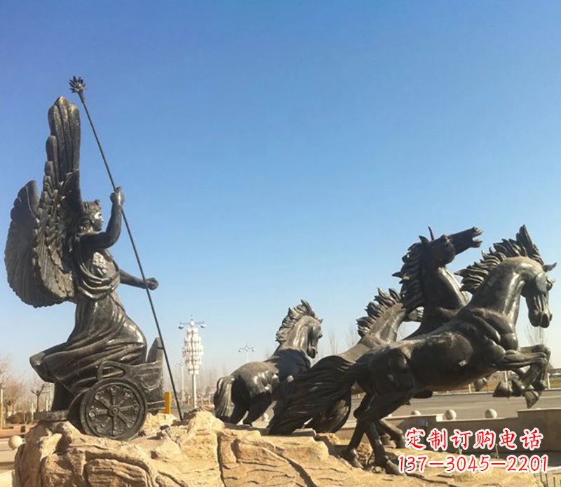 益阳阿波罗战车小区景观铜雕 (3)