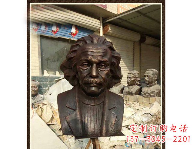 益阳爱因斯坦头像铜雕 (2)