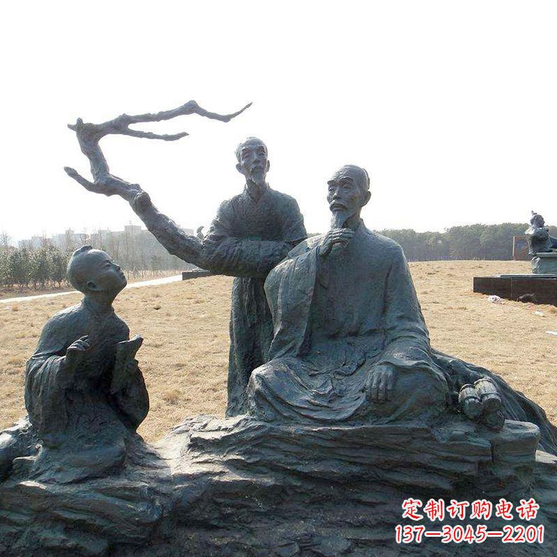 益阳八大山人景观小品雕塑-公园历史名人著名画家朱耷情景雕塑
