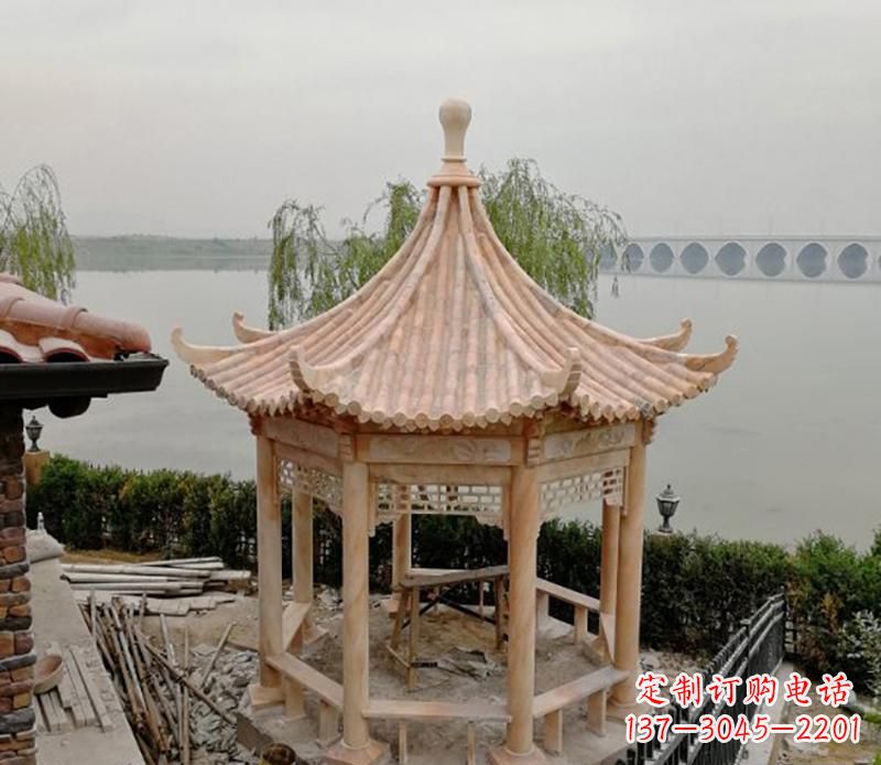 益阳八角凉亭石雕 (2)