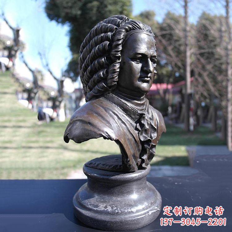益阳巴赫头像铜雕德古巴洛克时期作曲家胸像雕刻