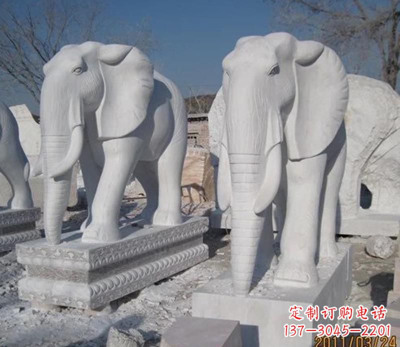 益阳白色石头大象