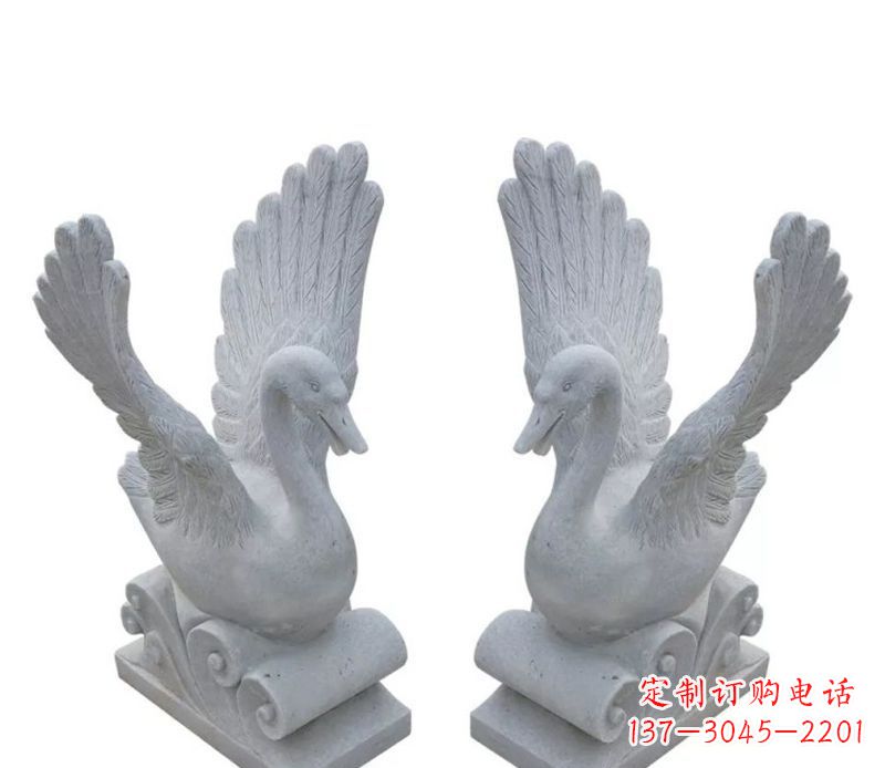 益阳白天鹅石雕