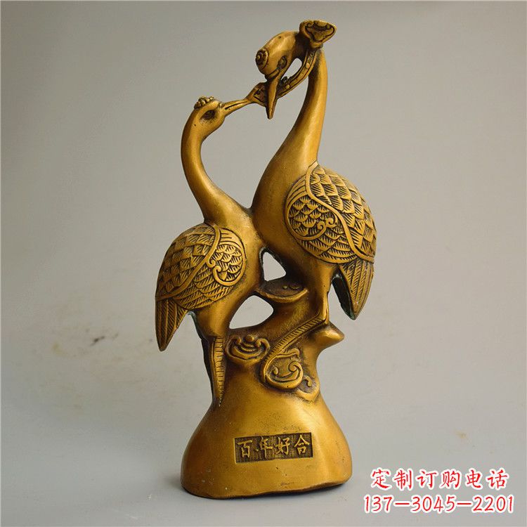 益阳百年好合仙鹤铜雕