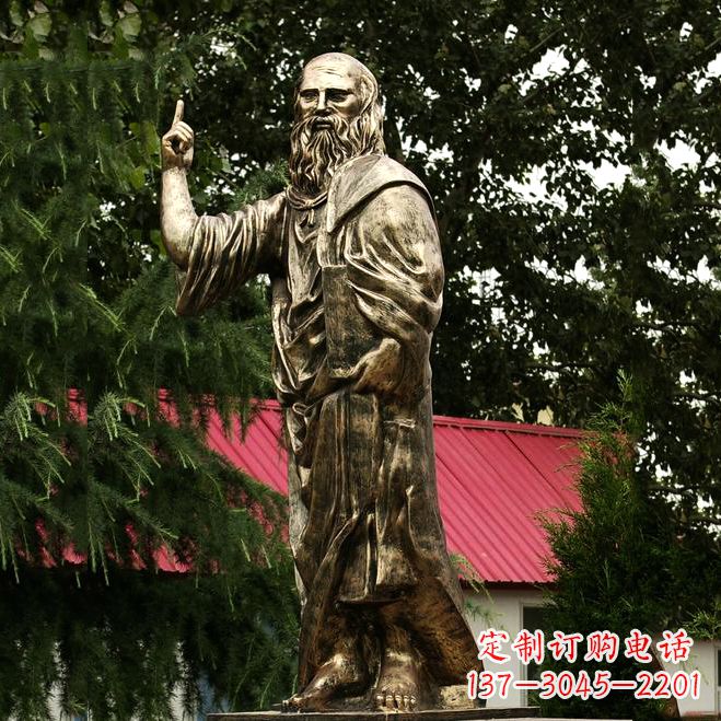益阳柏拉图玻璃钢仿铜雕像-世界名人古希腊著名哲学家雕塑