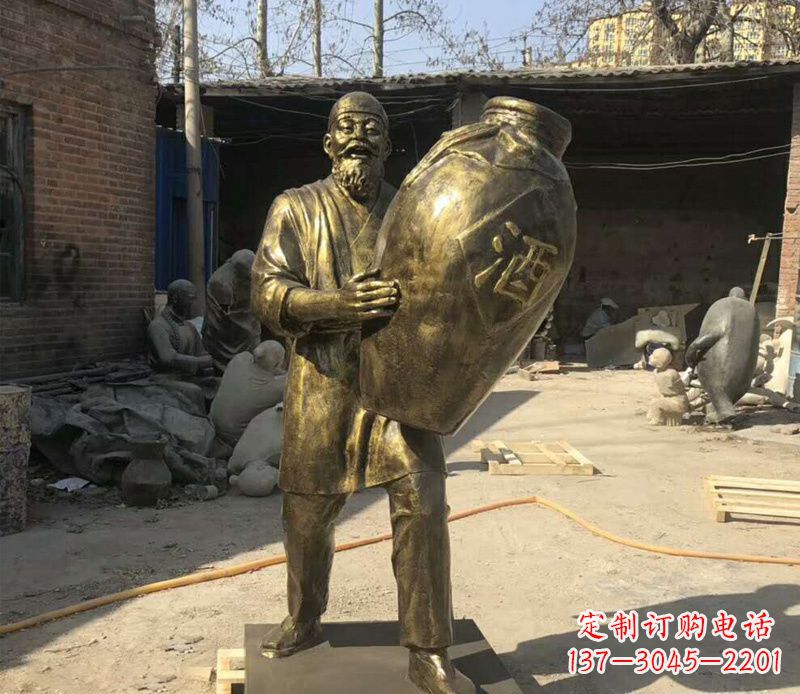 益阳精美酒坛铜雕