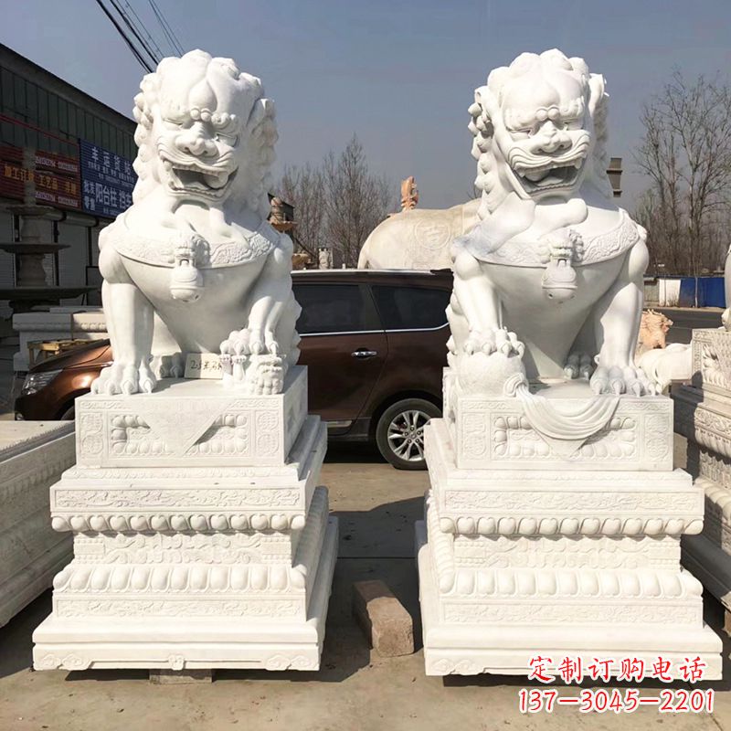 益阳新精美汉白玉狮子
