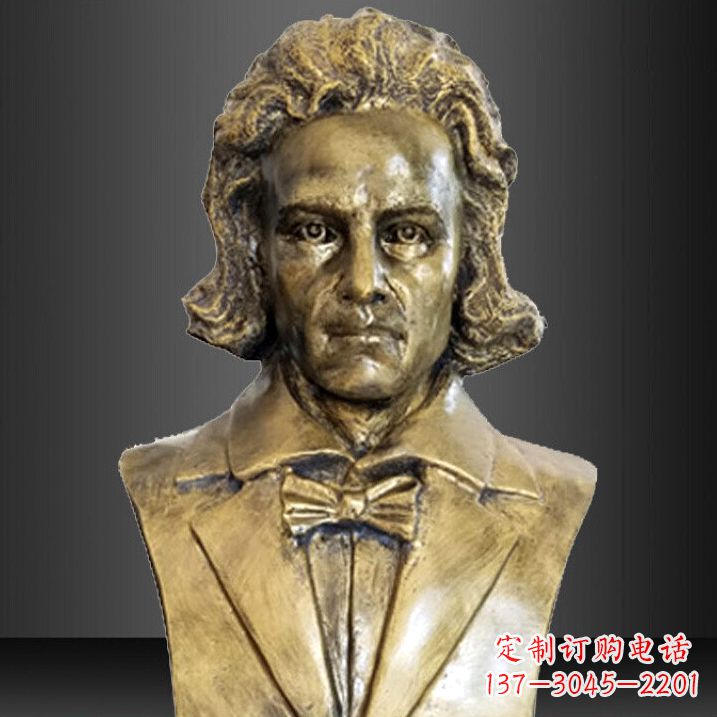 益阳贝多芬纯铜铸造名人胸像