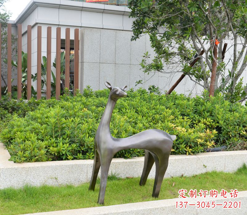 益阳别墅抽象小鹿铜雕