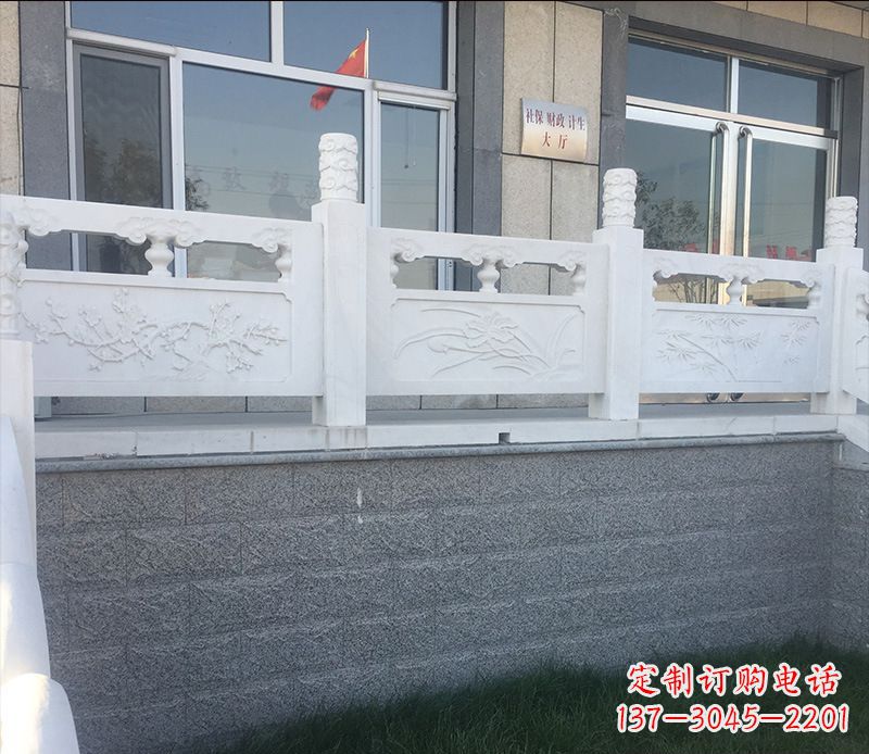 益阳别墅汉白玉栏板景观石雕 (2)