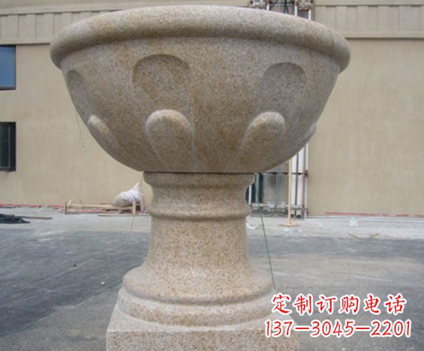益阳别墅景观大理石花盆石雕 (3)