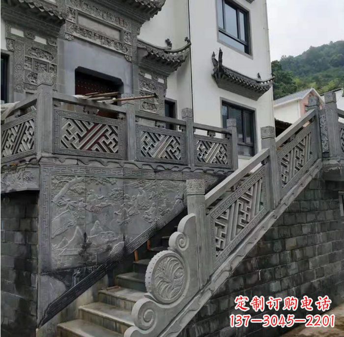 益阳别墅景观仿古石雕栏板_2