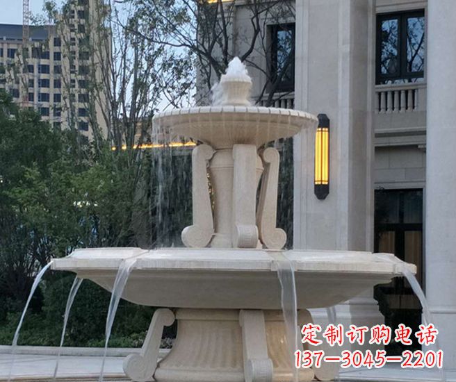 益阳别墅景观汉白玉喷泉石雕 (2)