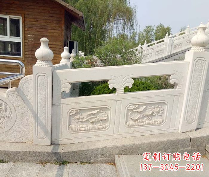 益阳别墅景观汉白玉石浮雕栏板 (2)