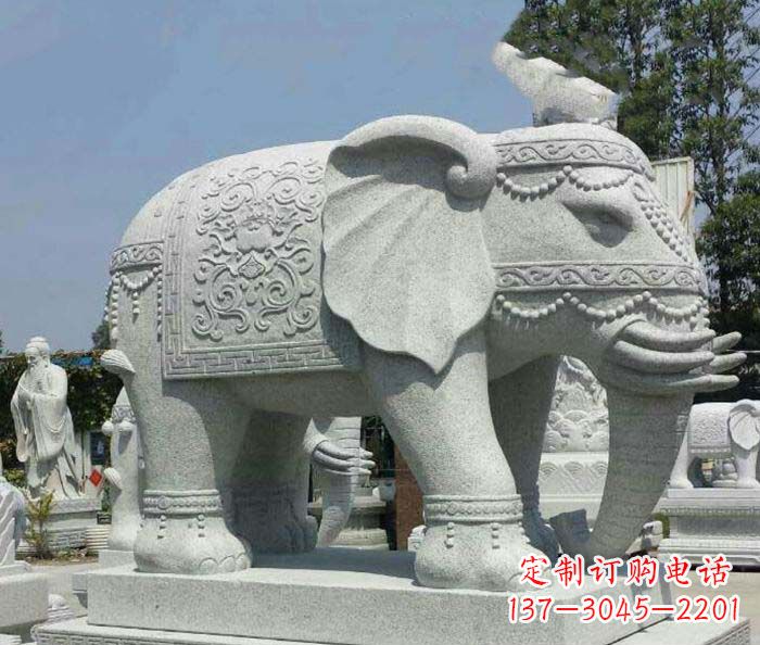 益阳别墅景观缅甸大象石雕