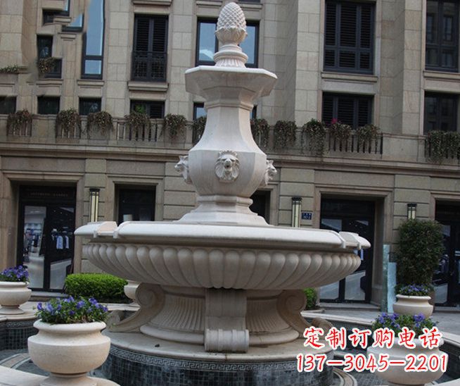 益阳别墅景观石雕大理石喷泉