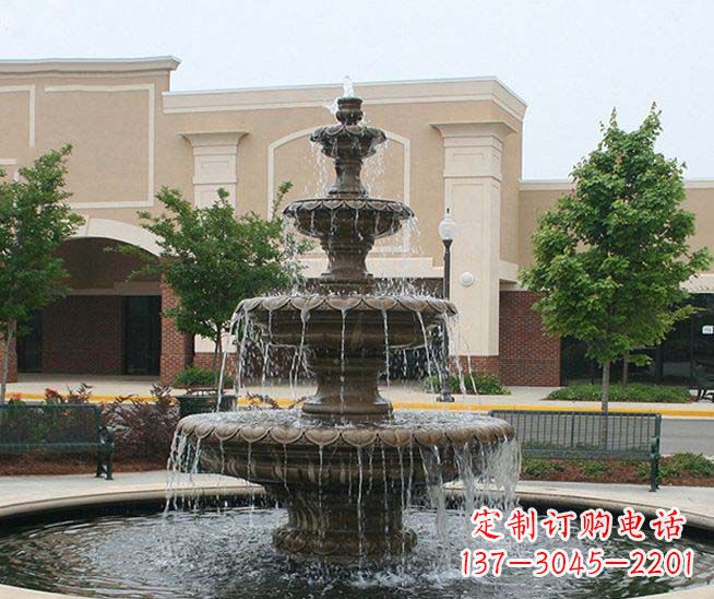 益阳别墅景观石雕多层喷泉雕塑 (3)