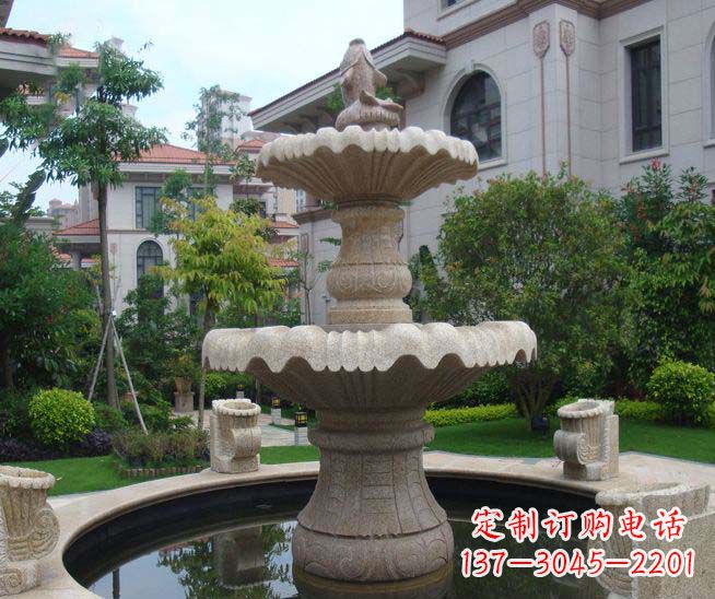 益阳别墅景观石雕多层喷泉雕塑