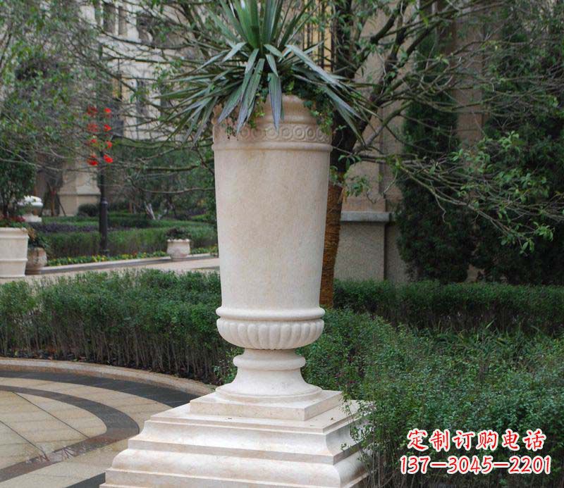 益阳别墅景观石雕花盆
