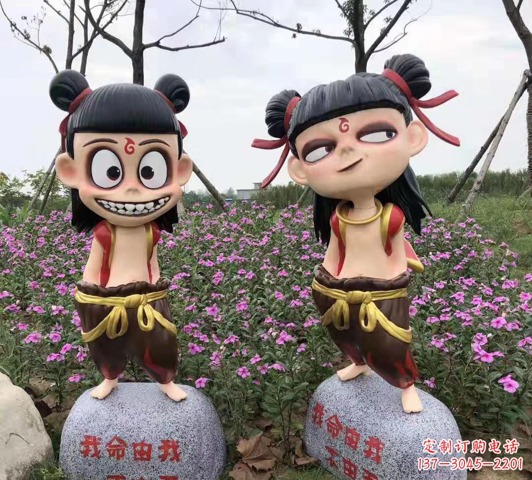 益阳玻璃钢彩绘哪吒