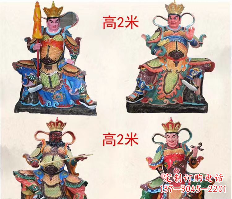 益阳玻璃钢彩绘四大天王雕塑宏伟壮观的艺术珍品