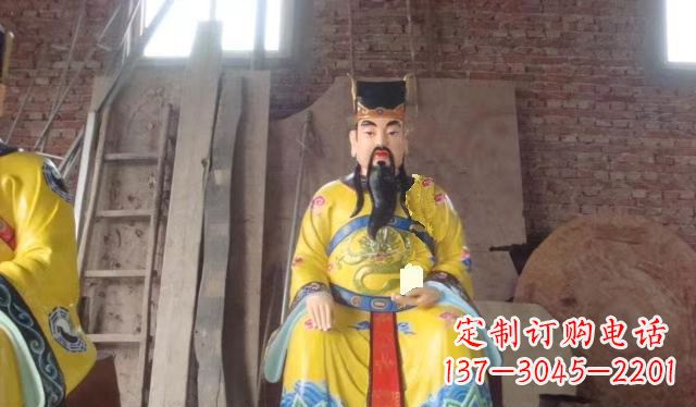 益阳玻璃钢彩绘文财神寺庙神像雕塑