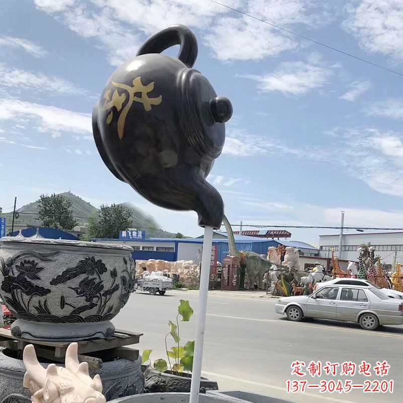 益阳玻璃钢茶壶雕塑——一座精美的喷泉景观
