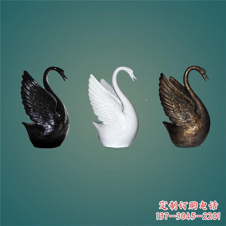 益阳玻璃钢制天鹅雕塑,点缀水景水池