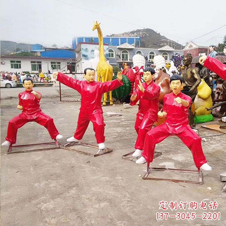 益阳玻璃钢太极拳雕塑展示中国传统文化
