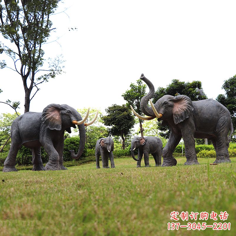 益阳玻璃钢大象仿真大象雕塑-公园景区园林装饰动物摆件