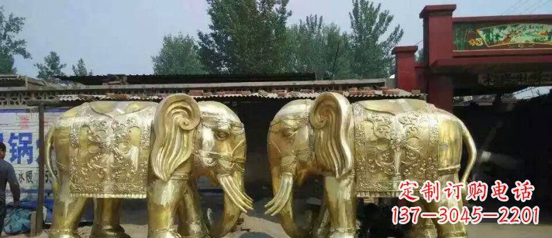 益阳玻璃钢大象雕塑仿铜雕塑的精美之作