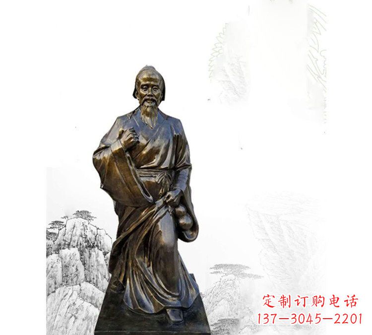 益阳玻璃钢仿铜华佗雕塑