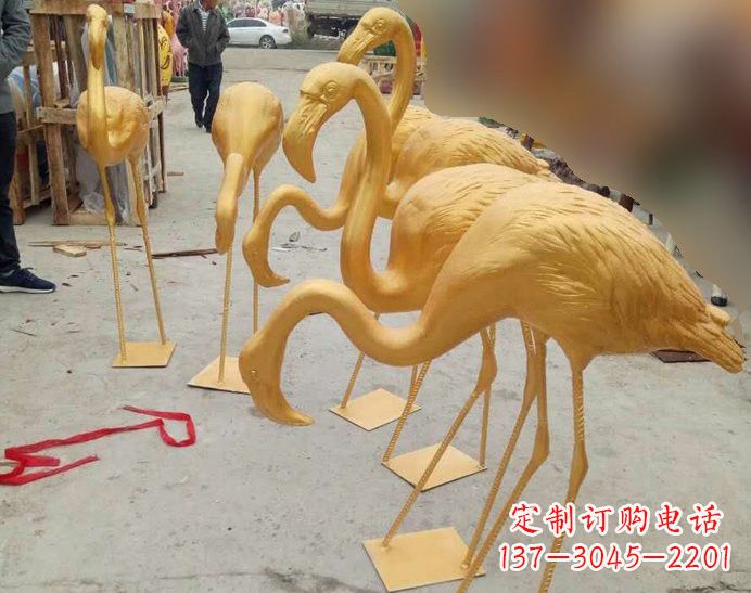 益阳火烈鸟雕塑仿铜雕塑的精美杰作