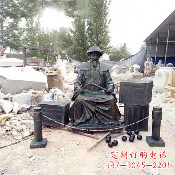 益阳玻璃钢仿铜林则徐销烟雕塑