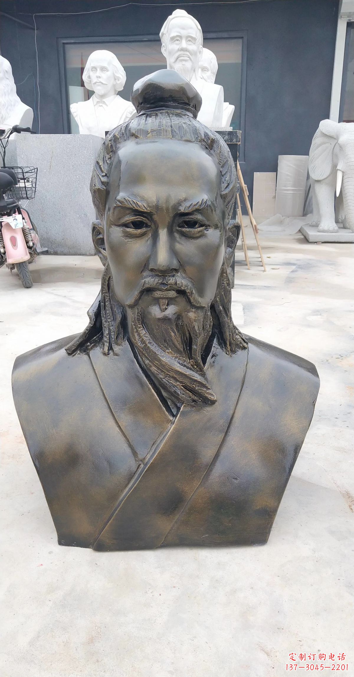 益阳玻璃钢鲁班头像雕塑传承传统雕刻技艺