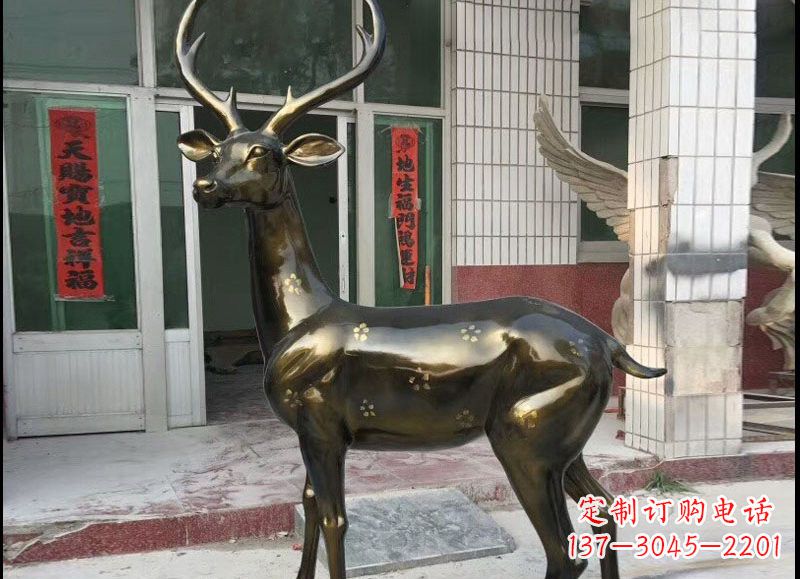 益阳玻璃钢仿铜梅花鹿