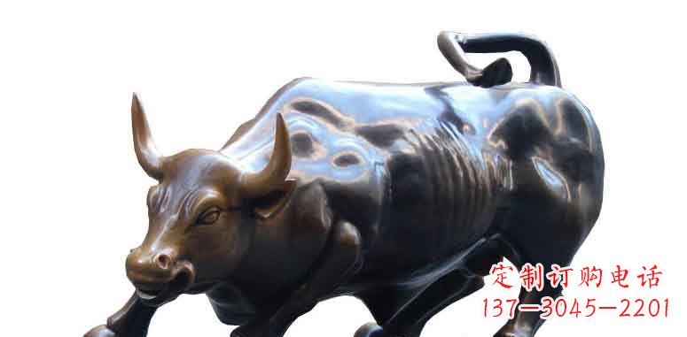 益阳玻璃钢仿铜牛公园动物雕塑_2