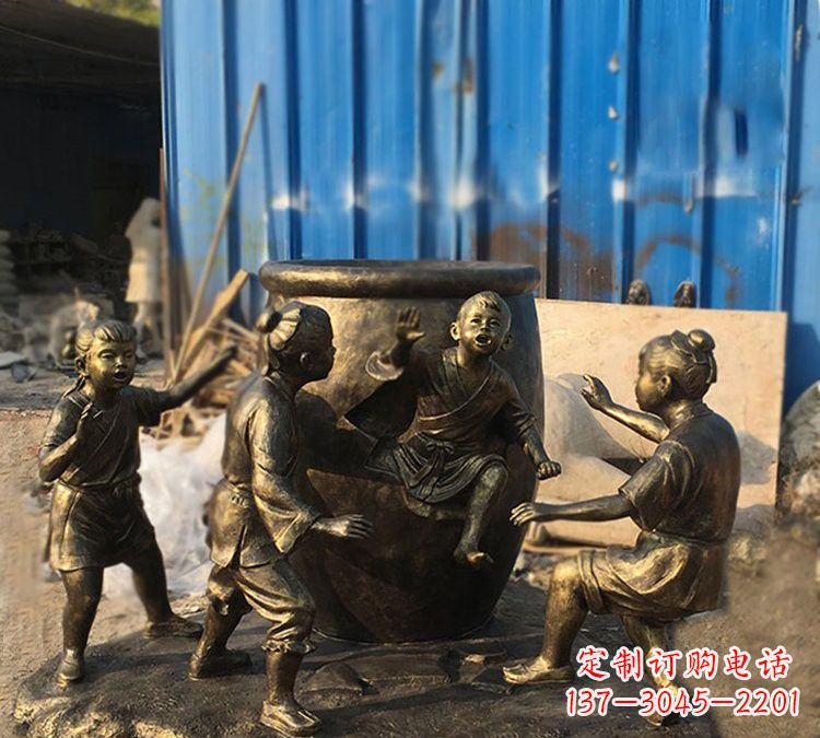 益阳司马光雕塑以玻璃钢仿铜创作
