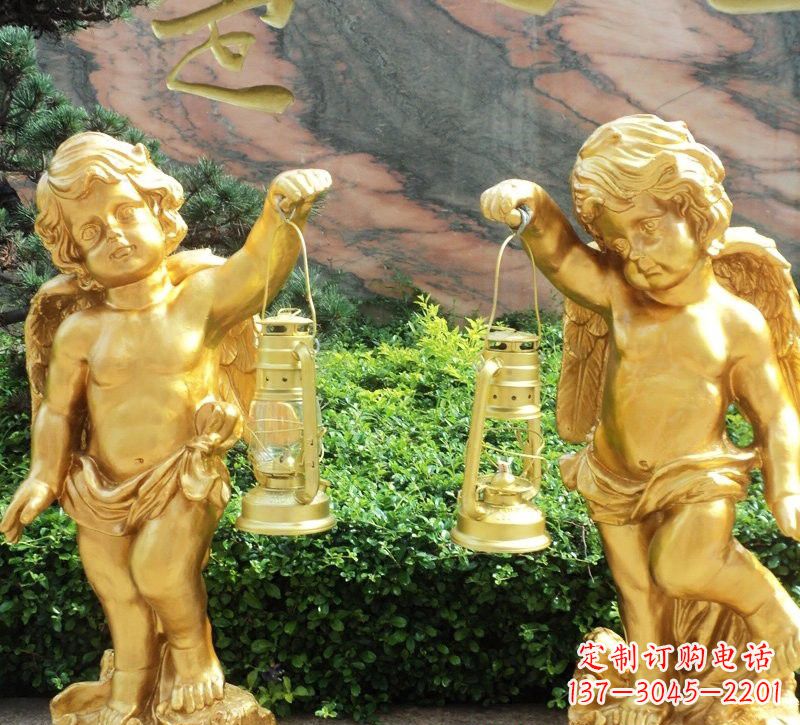 益阳玻璃钢仿铜小天使路灯