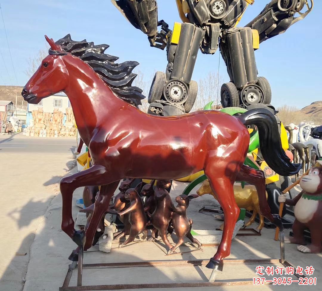益阳玻璃钢奔马雕塑