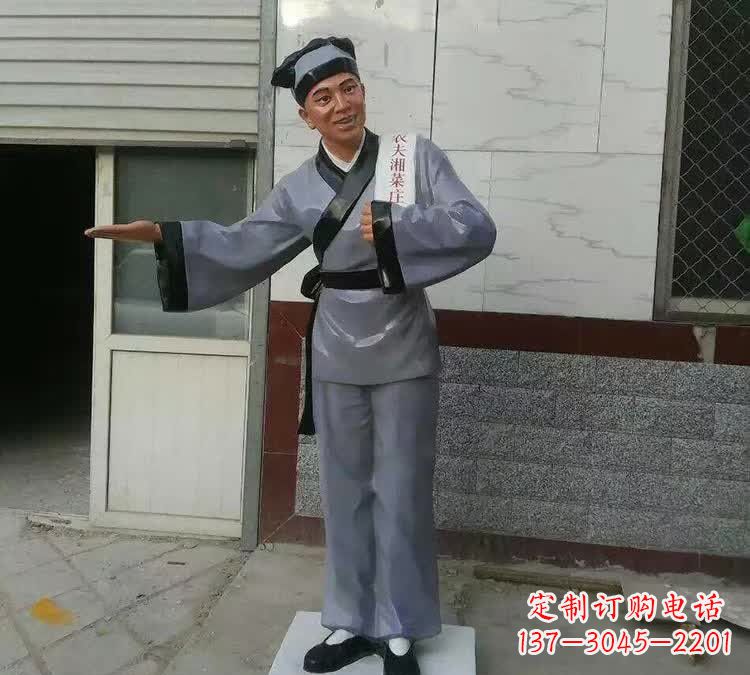 益阳玻璃钢仿真店小二雕塑