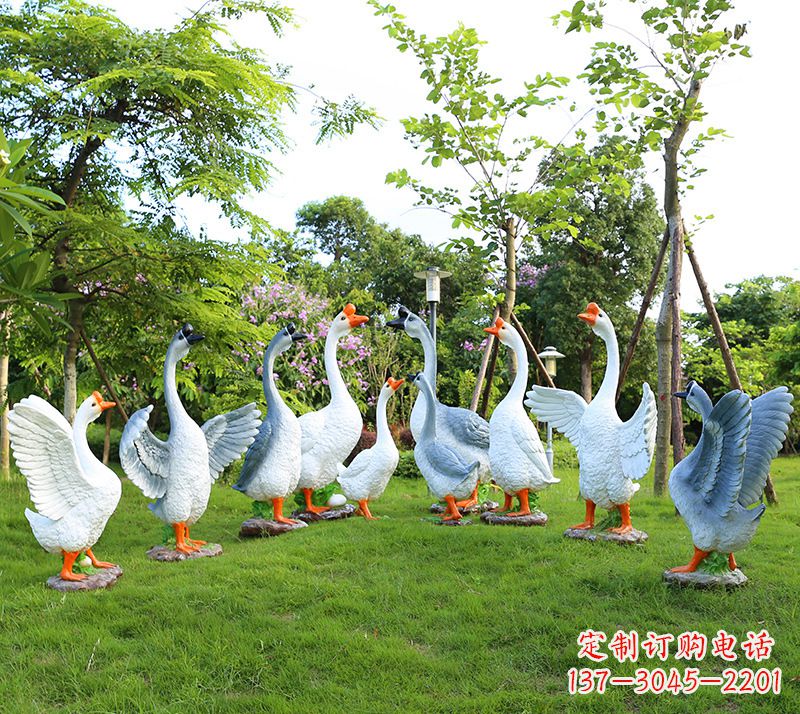 益阳玻璃钢雕刻的精美鹅