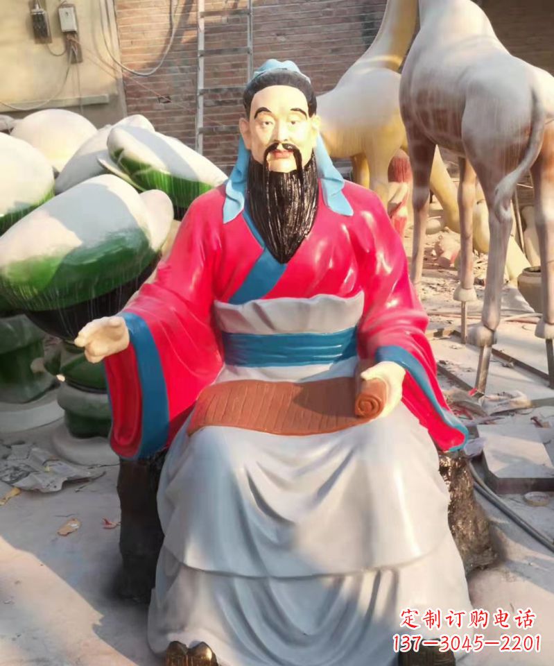 益阳玻璃钢仿真古代名人孔子讲学雕塑