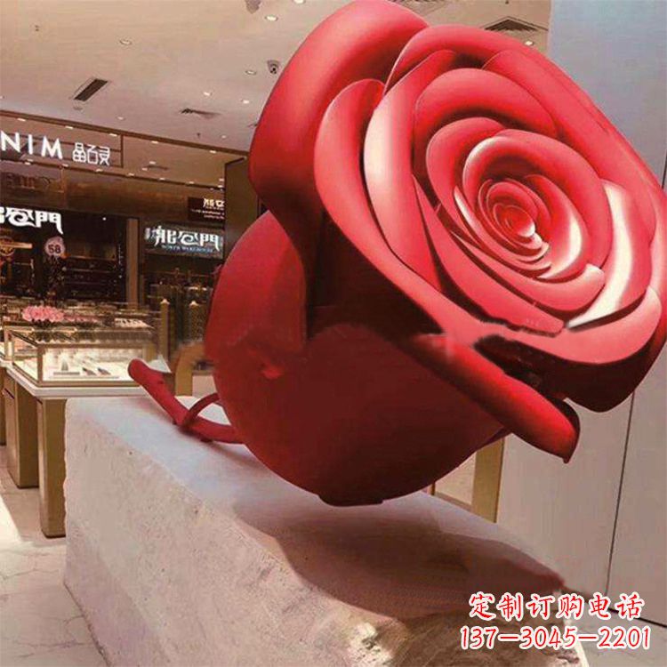 益阳玻璃钢玫瑰花雕塑