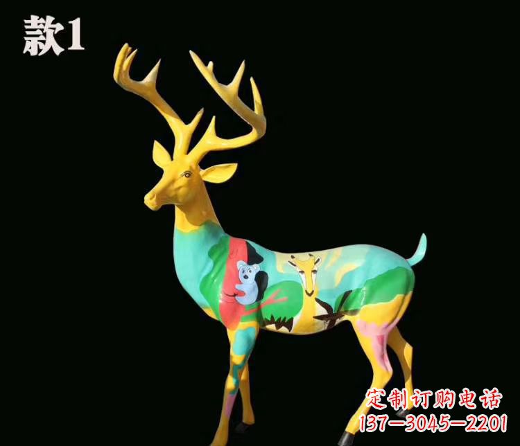 益阳玻璃钢梅花鹿雕塑