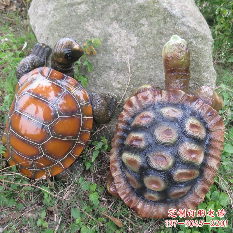 益阳玻璃钢海龟雕塑精致美观的园林装饰品